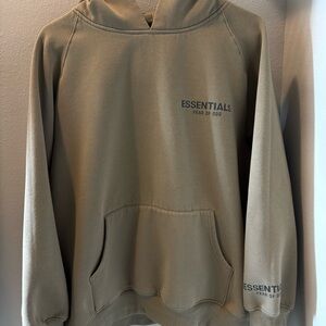 Men’s FOG Fear of God Essentials Hoodie Beige/Tan Medium